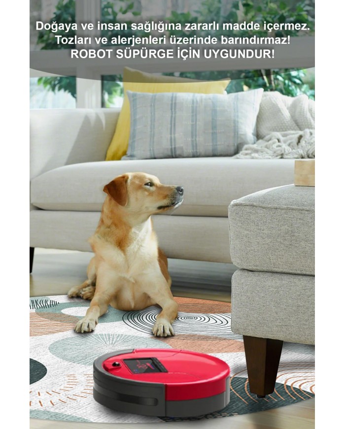 Arpes Pamuk Tabanlı Yıkanabilen Kaymaz Antibakteriyel Şönil Yuvarlak Halı