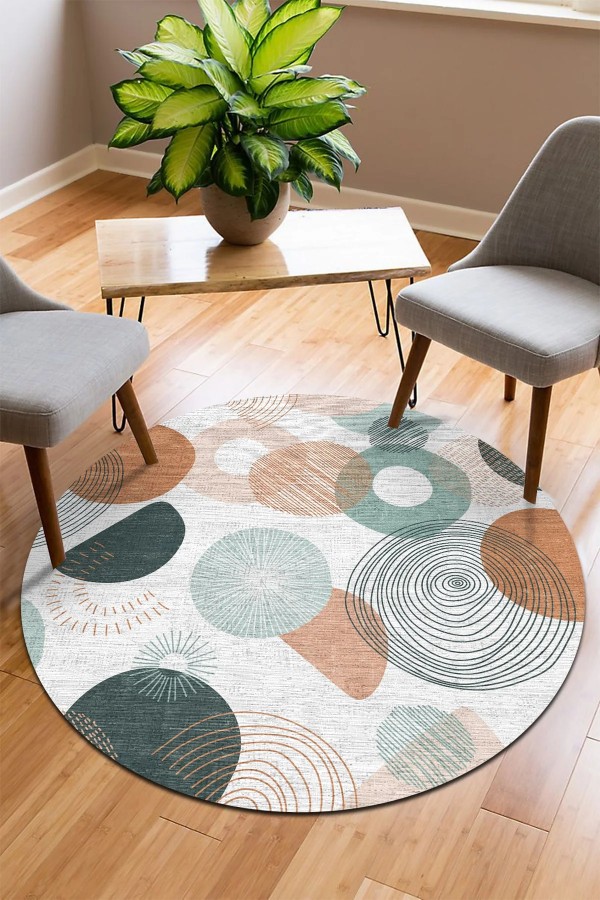 Arpes Pamuk Tabanlı Yıkanabilen Kaymaz Antibakteriyel Şönil Yuvarlak Halı Arpes Pamuk Tabanlı Yıkanabilen Kaymaz Antibakteriyel Şönil Yuvarlak Halı