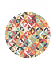 Arya Pamuk Tabanlı Yıkanabilen Kaymaz Antibakteriyel Şönil Yuvarlak Halı