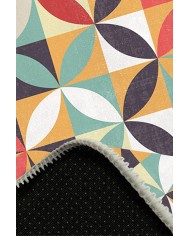 Arya Pamuk Tabanlı Yıkanabilen Kaymaz Antibakteriyel Şönil Yuvarlak Halı