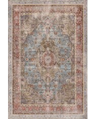 Avlin Elit Desenli Pamuk Tabanlı Yıkanabilen Kaydırmaz Antibakteriyel Şönil Salon Halısı