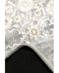 Aylaza Desenli Pamuk Tabanlı Yıkanabilen Kaymaz Antibakteriyel Şönil Salon Halısı