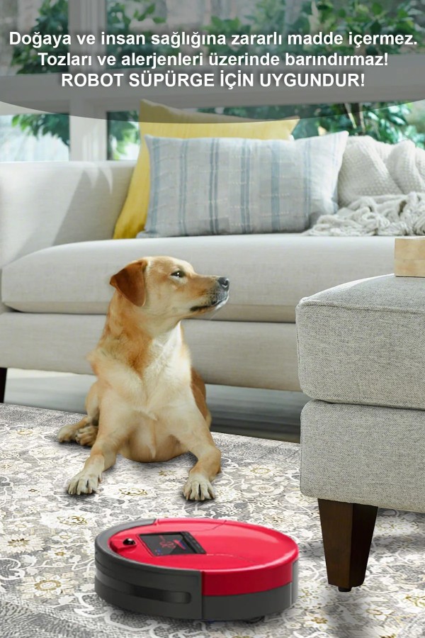 Aylaza Desenli Pamuk Tabanlı Yıkanabilen Kaymaz Antibakteriyel Şönil Salon Halısı