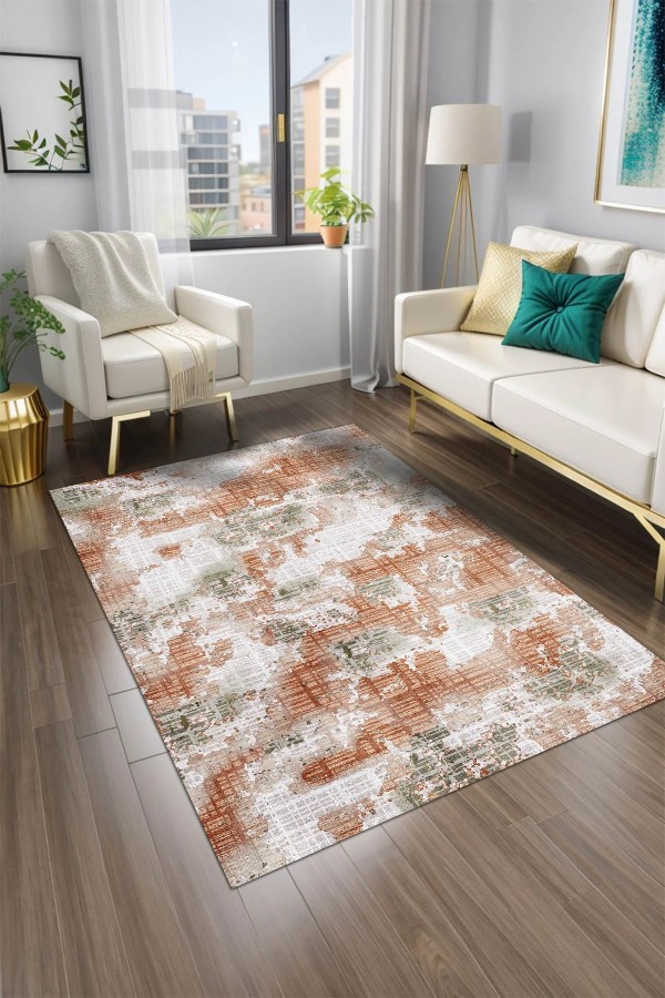 Marie Kadife Yıkanabilir Kaymaz Pamuk Tabanlı Antibakteriyel Salon Halısı