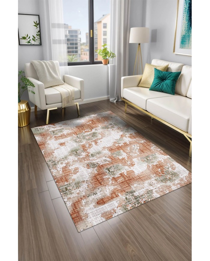 Marie Kadife Yıkanabilir Kaymaz Pamuk Tabanlı Antibakteriyel Salon Halısı