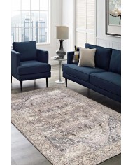 Ayralfa Desenli Pamuk Tabanlı Yıkanabilen Kaymaz Antibakteriyel Şönil Salon Halısı