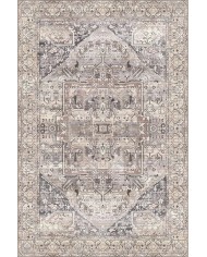 Ayralfa Desenli Pamuk Tabanlı Yıkanabilen Kaymaz Antibakteriyel Şönil Salon Halısı