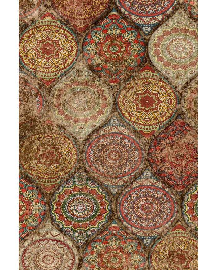 Azelya Desenli Pamuk Tabanlı Yıkanabilen Kaymaz Antibakteriyel Şönil Salon Halısı