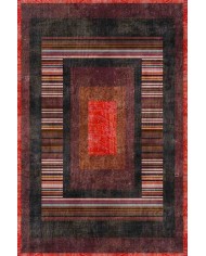 Bereys Desenli Pamuk Tabanlı Yıkanabilen Kaymaz Antibakteriyel Şönil Salon Halısı