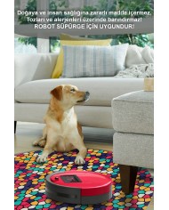 Blob Pamuk Tabanlı Yıkanabilen Kaymaz Antibakteriyel Şönil Yuvarlak Halı