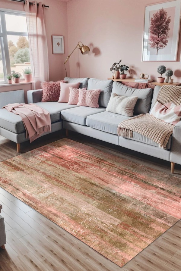 Matisse Kadife Yıkanabilir Kaymaz Pamuk Tabanlı Antibakteriyel Salon Halısı