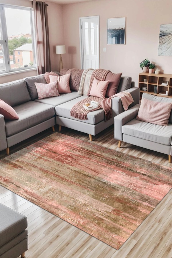 Matisse Kadife Yıkanabilir Kaymaz Pamuk Tabanlı Antibakteriyel Salon Halısı