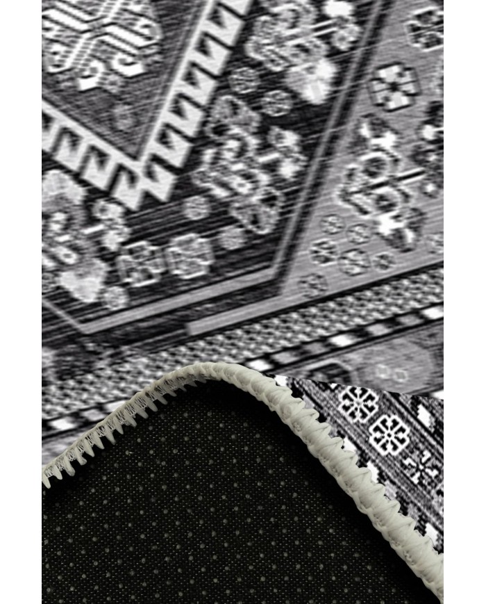 Cadie Desenli Pamuk Tabanlı Yıkanabilen Kaymaz Antibakteriyel Şönil Salon Halısı