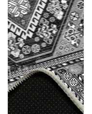 Cadie Desenli Pamuk Tabanlı Yıkanabilen Kaymaz Antibakteriyel Şönil Salon Halısı