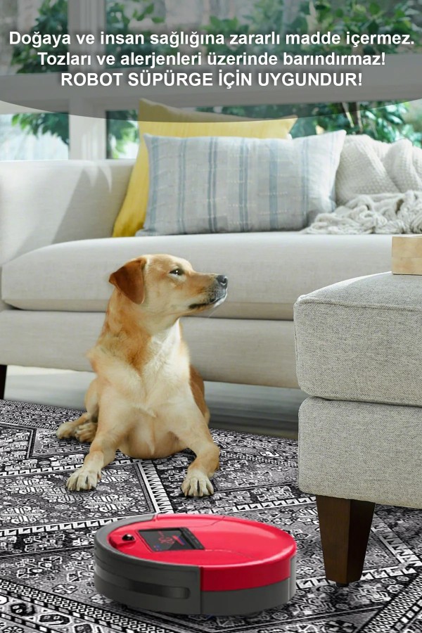 Cadie Desenli Pamuk Tabanlı Yıkanabilen Kaymaz Antibakteriyel Şönil Salon Halısı