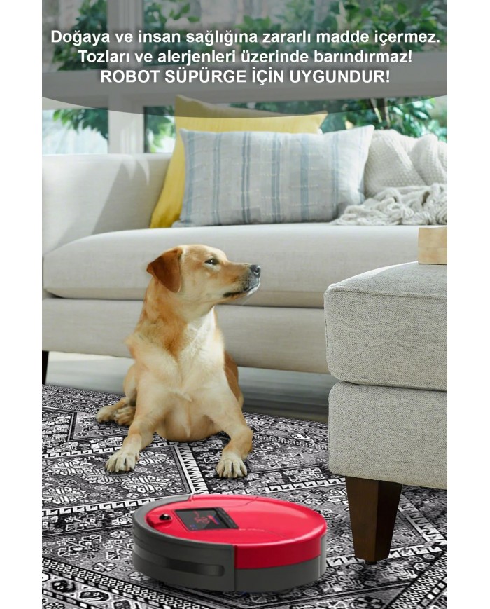 Cadie Desenli Pamuk Tabanlı Yıkanabilen Kaymaz Antibakteriyel Şönil Salon Halısı