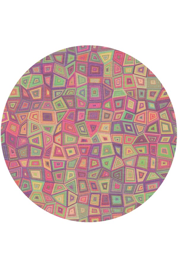 Cava Pamuk Tabanlı Yıkanabilen Kaymaz Antibakteriyel Şönil Yuvarlak Halı