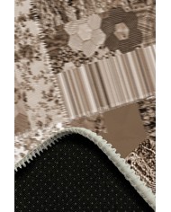 Chana Desenli Pamuk Tabanlı Yıkanabilen Kaymaz Antibakteriyel Şönil Salon Halısı