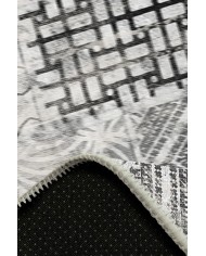 Chaz Desenli Pamuk Tabanlı Yıkanabilen Kaymaz Antibakteriyel Şönil Salon Halısı