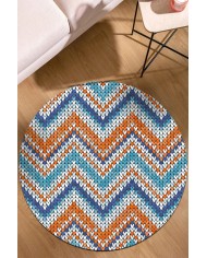 Colen Pamuk Tabanlı Yıkanabilen Kaymaz Antibakteriyel Şönil Yuvarlak Halı