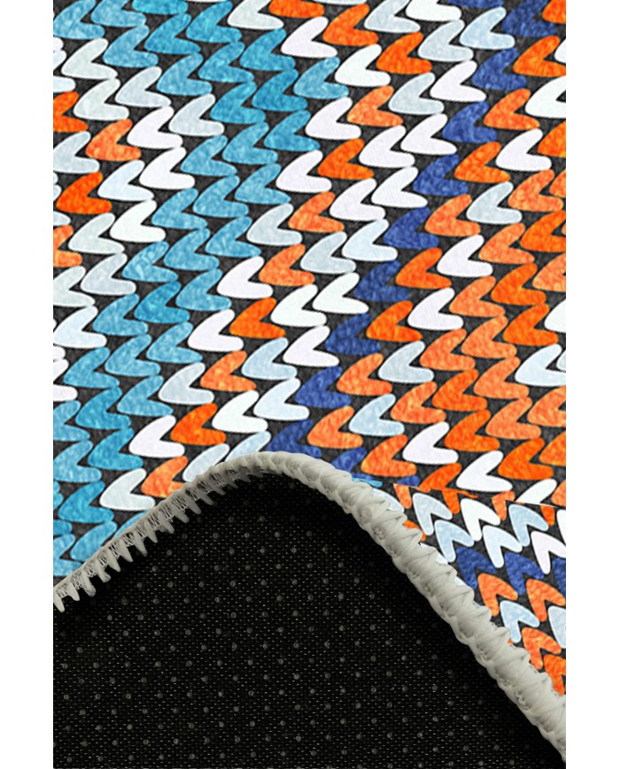 Colen Pamuk Tabanlı Yıkanabilen Kaymaz Antibakteriyel Şönil Yuvarlak Halı