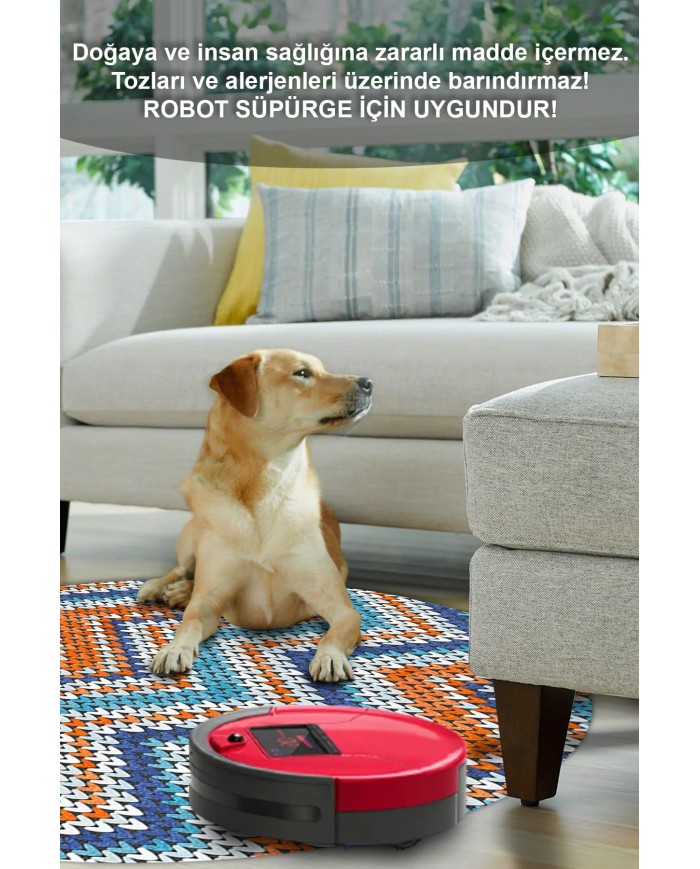 Colen Pamuk Tabanlı Yıkanabilen Kaymaz Antibakteriyel Şönil Yuvarlak Halı