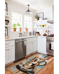 Cup Pamuk Tabanlı Yıkanabilen Kaydırmaz Antibakteriyel Şönil Mutfak Halısı