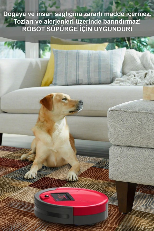 Daniela Desenli Pamuk Tabanlı Yıkanabilen Kaydırmaz Antibakteriyel Şönil Salon Halısı