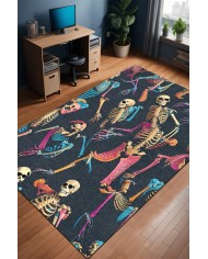 Bones Şönil Gamer Halısı Pamuk Tabanlı Yıkanabilen Kaymaz Genç Odası Oyuncu Gaming Halısı