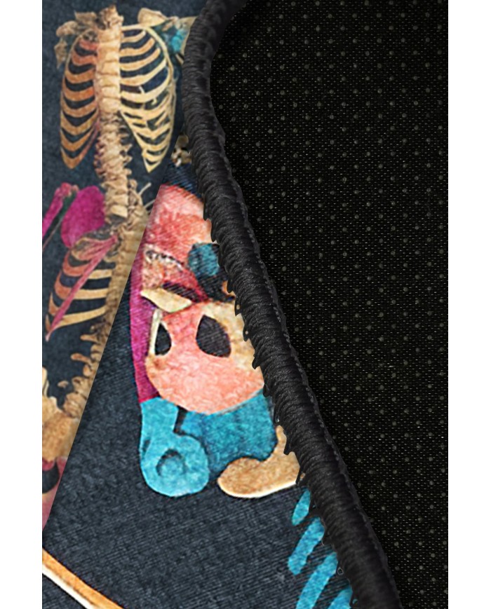 Bones Şönil Gamer Halısı Pamuk Tabanlı Yıkanabilen Kaymaz Genç Odası Oyuncu Gaming Halısı