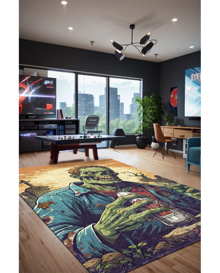 Deceta Şönil Gamer Halısı Pamuk Tabanlı Yıkanabilen Kaymaz Genç Odası Oyuncu Gaming Halısı