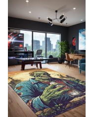 Deceta Şönil Gamer Halısı Pamuk Tabanlı Yıkanabilen Kaymaz Genç Odası Oyuncu Gaming Halısı