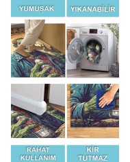 Deceta Şönil Gamer Halısı Pamuk Tabanlı Yıkanabilen Kaymaz Genç Odası Oyuncu Gaming Halısı