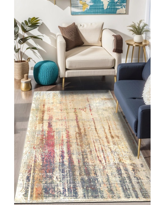 Motto Kadife Yıkanabilir Kaymaz Pamuk Tabanlı Antibakteriyel Salon Halısı