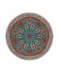 Delti Pamuk Tabanlı Yıkanabilen Kaymaz Antibakteriyel Şönil Yuvarlak Halı