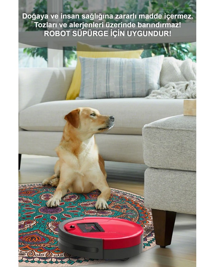 Delti Pamuk Tabanlı Yıkanabilen Kaymaz Antibakteriyel Şönil Yuvarlak Halı