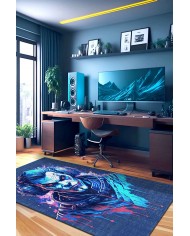 Alcohol Şönil Gamer Halısı Pamuk Tabanlı Yıkanabilen Kaymaz Genç Odası Oyuncu Gaming Halısı