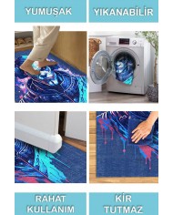 Alcohol Şönil Gamer Halısı Pamuk Tabanlı Yıkanabilen Kaymaz Genç Odası Oyuncu Gaming Halısı