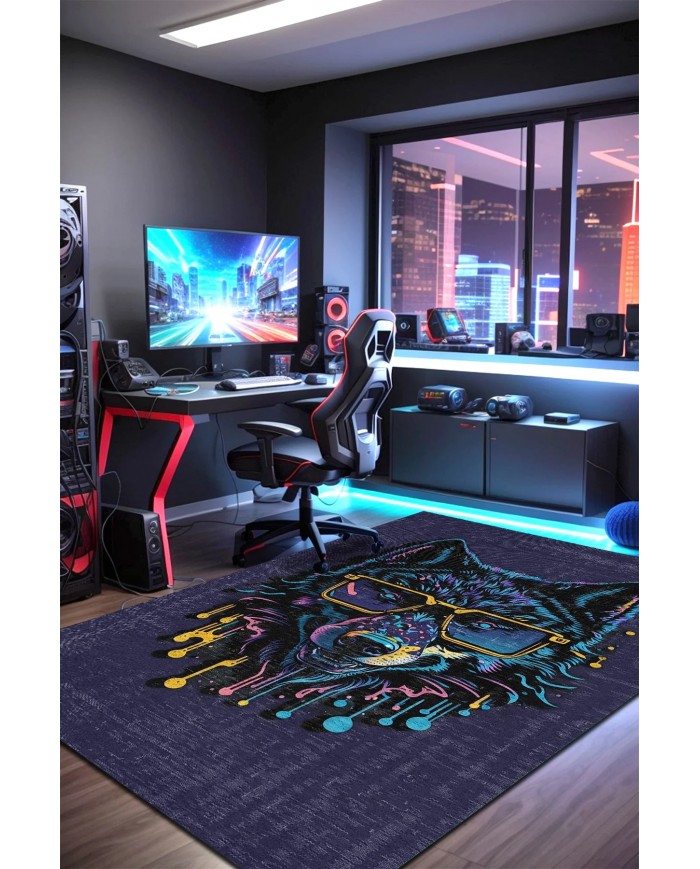 Captain Şönil Gamer Halısı Pamuk Tabanlı Yıkanabilen Kaymaz Genç Odası Oyuncu Gaming Halısı