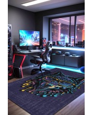 Captain Şönil Gamer Halısı Pamuk Tabanlı Yıkanabilen Kaymaz Genç Odası Oyuncu Gaming Halısı