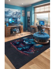 Catpeak Şönil Gamer Halısı Pamuk Tabanlı Yıkanabilen Kaymaz Genç Odası Oyuncu Gaming Halısı