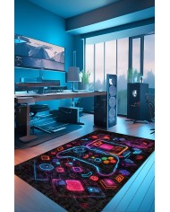 Console Şönil Gamer Halısı Pamuk Tabanlı Yıkanabilen Kaymaz Genç Odası Oyuncu Gaming Halısı