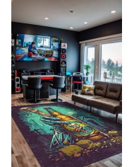 Crue Şönil Gamer Halısı Pamuk Tabanlı Yıkanabilen Kaymaz Genç Odası Oyuncu Gaming Halısı
