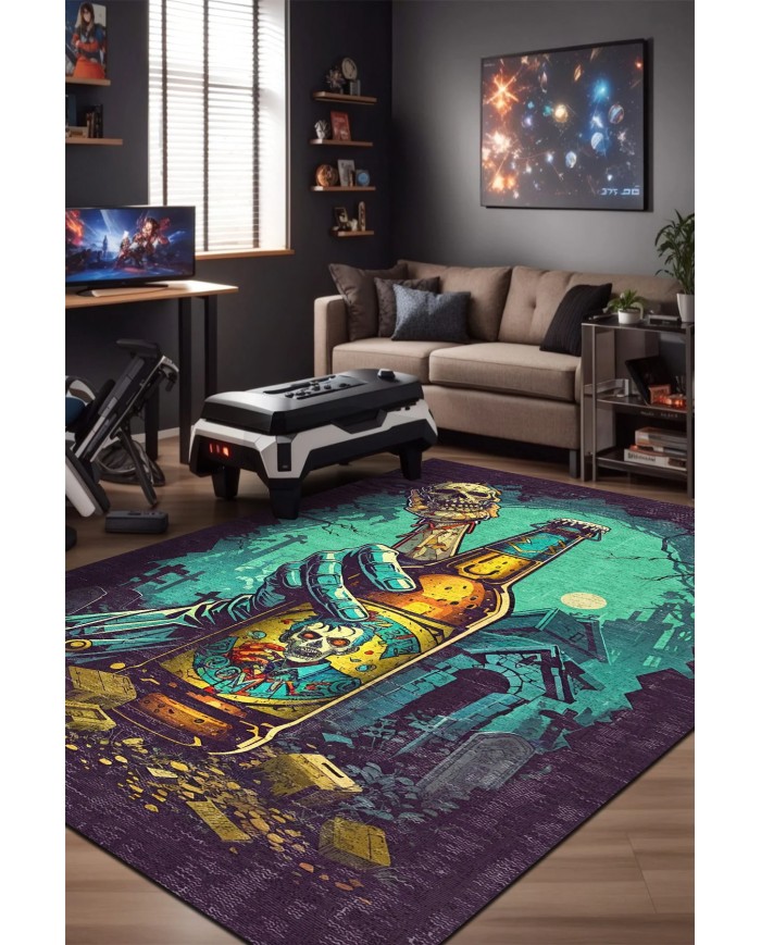 Crue Şönil Gamer Halısı Pamuk Tabanlı Yıkanabilen Kaymaz Genç Odası Oyuncu Gaming Halısı