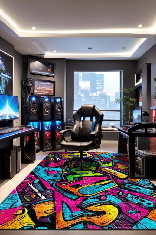 Culty Şönil Gamer Halısı Pamuk Tabanlı Yıkanabilen Kaymaz Genç Odası Oyuncu Gaming Halısı Culty Şönil Gamer Halısı Pamuk Tabanlı Yıkanabilen Kaymaz Genç Odası Oyuncu Gaming Halısı