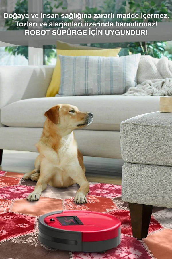 Devin Desenli Pamuk Tabanlı Yıkanabilen Kaymaz Antibakteriyel Şönil Salon Halısı