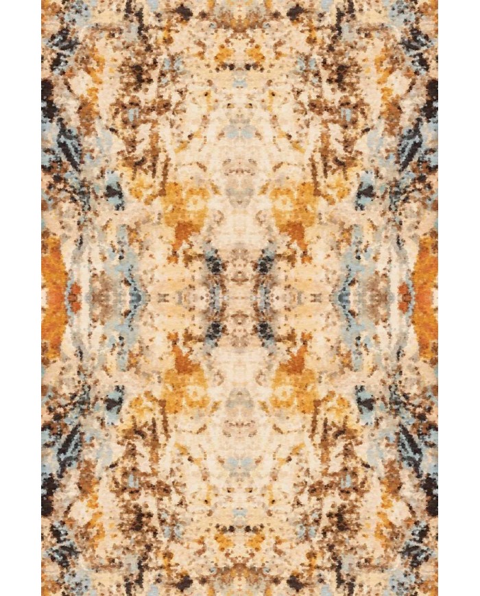 Dimitri Desenli Pamuk Tabanlı Yıkanabilen Kaymaz Antibakteriyel Şönil Salon Halısı