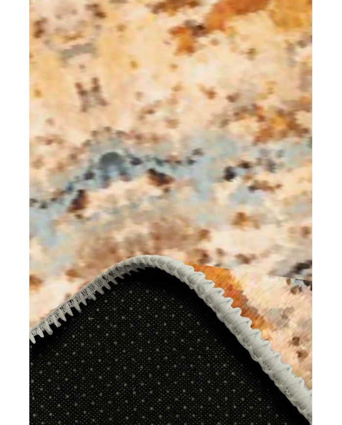 Dimitri Desenli Pamuk Tabanlı Yıkanabilen Kaymaz Antibakteriyel Şönil Salon Halısı