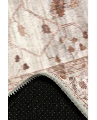 Doras Desenli Pamuk Tabanlı Yıkanabilen Kaymaz Antibakteriyel Şönil Salon Halısı