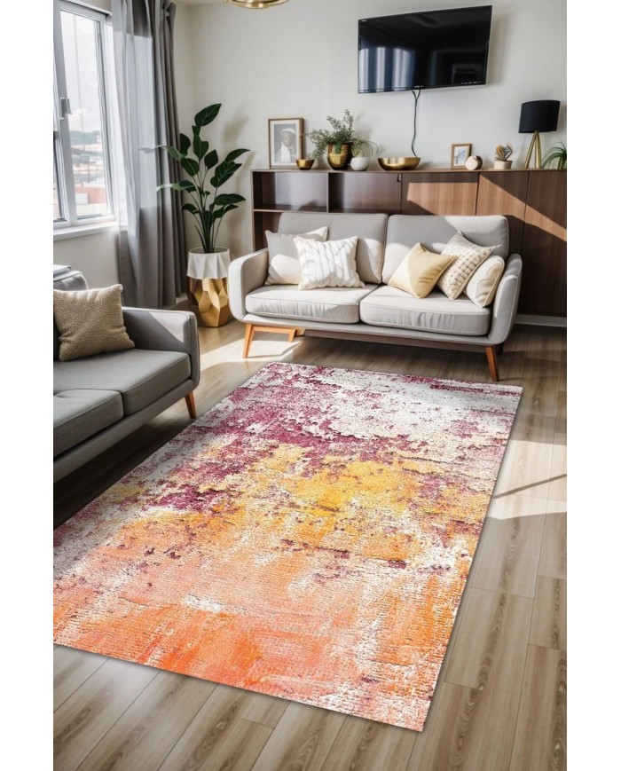 Sally Kadife Yıkanabilir Kaymaz Pamuk Tabanlı Antibakteriyel Salon Halısı